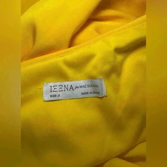 Mac Duggal New 55286 Yellow Ruffle One Shoulder Mini Dress Size 2 - Picture 6 of 6
